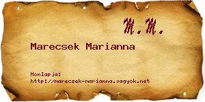 Marecsek Marianna névjegykártya